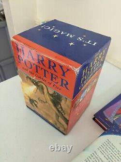 Ensemble de livres Harry Potter Bloomsbury TOUT EN RELIÉS Première édition britannique complète 1-7