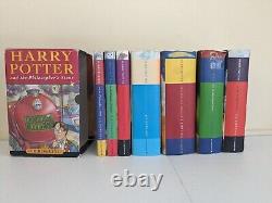 Ensemble de livres Harry Potter Bloomsbury TOUT EN RELIURE UK Première édition complète 1-7