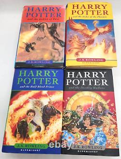 Ensemble de livres Harry Potter Bloomsbury TOUT RELIÉ Première édition complète du Royaume-Uni 1-7