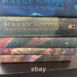 Ensemble de livres en couverture rigide Harry Potter complet, tomes 1-7, première édition américaine, Rowling, VG