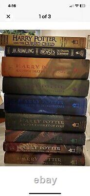 Ensemble de livres en édition complète de Harry Potter 1-7 en reliure rigide JK Rowling HC DJ Lot