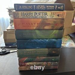 Ensemble de livres en édition reliée complète Harry Potter 1-7 Première édition américaine Rowling VG