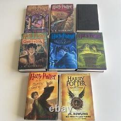 Ensemble de livres reliés complet HARRY POTTER par JK Rowling Lot 1-7 + Extra