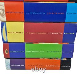 HARRY POTTER Coffret complet 1-7 Bloomsbury 6 reliures rigides 4x PREMIÈRE ÉDITION ERREUR OWL
