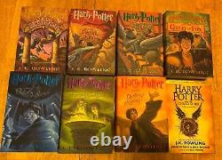 HARRY POTTER Ensemble complet de 8 (1-7 +) Série Livres en édition originale reliée