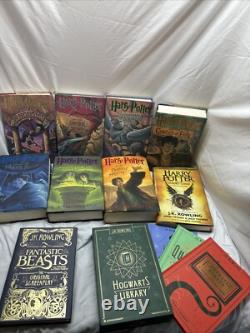 HARRY POTTER Lot complet de 10 (1-7 + 3 livres) Ensemble Série Relié 1ère Édition