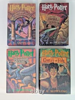 Harry Potter Coffret complet relié 1-7, véritables premières éditions avec erreurs