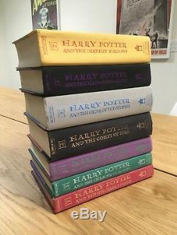 Harry Potter Complete Book Set Relié 1-7 J. K. Rowling 1er Ed Américain. Lot