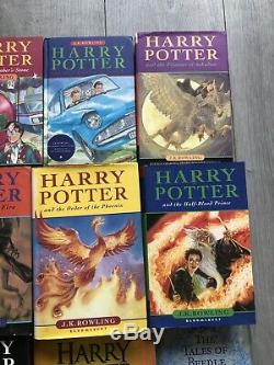Harry Potter Complete Set Livre À Couverture Rigide 1-7 Bloomsbury Jk Rowling Extras