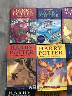 Harry Potter Complete Set Livre À Couverture Rigide 1-7 Bloomsbury Jk Rowling Extras