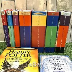 Harry Potter Complete Tous Cartonnés Book Set 1-7 Bloomsbury Jk Rowling & Extras