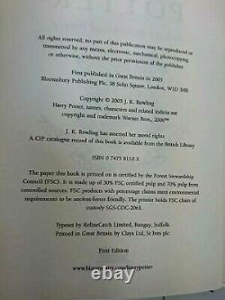 Harry Potter Complete Uk Bloomsbury Full Set Of 7 Hardback Books First Edition