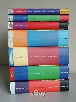 Harry Potter Complete Uk Bloomsbury Set Livres 1st Editions Livre Relié + Housse De Protection