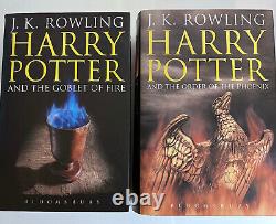 Harry Potter ÉDITION ADULTE ROYAUME-UNI BLOOMSBURY Ensemble de livres complet 1-7 par JK Rowling