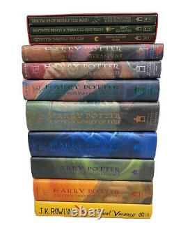 Harry Potter Ensemble Complet 1-7 1er Ed Couvertures Rigides Bibliothèque Hogwarts Jk Rowling