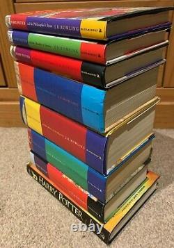 Harry Potter Ensemble Complet De 7 Livre Relié Bloomsbury Books (y Compris 3x 1st Editions)