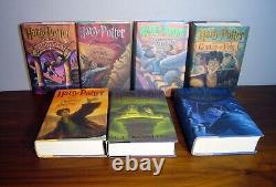 Harry Potter Ensemble Complet RARE 1-7 HC Set JK Rowling Toutes les éditions américaines 1ère édition avec DJ