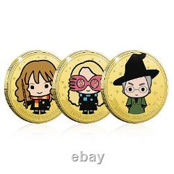 Harry Potter Gifts Limited Edition 14 Pièces D'or Collectionnables Chibi Ensemble Complet