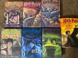 Harry Potter HC Ensemble Complet 1ère Édition Américaine Tous les Livres Première Impression Erreur