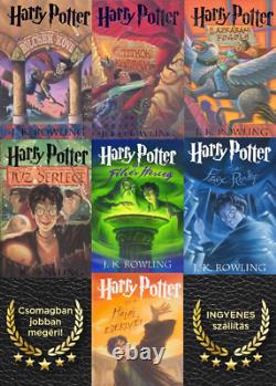 Harry Potter complet 7 livres par J K Rowling, relié, livres hongrois