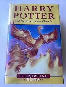 Harry Potter et l'Ordre du Phénix 1ère édition, 1ère impression, édition britannique. HC en très bon état.