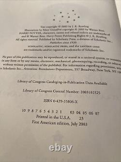 Harry Potter et l'Ordre du Phénix par J. K. Rowling 1ère Édition 1ère Impression