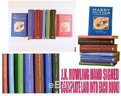 J. K. Rowling Autographed 7x Signé Harry Potter Deluxe Uk Ensemble Complet