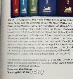 J. K. Rowling Autographed 7x Signé Harry Potter Deluxe Uk Ensemble Complet