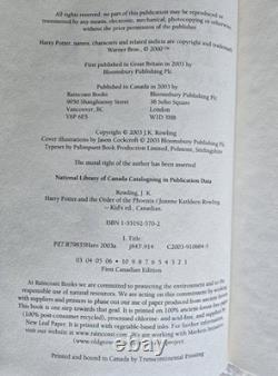 J K Rowling Harry Potter Ensemble Complet HC Livre 1-7 + Bloomsbury/Raincoast Lot de 9