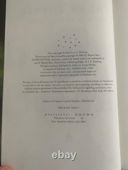 Lot complet Harry Potter 1-7 en reliure rigide avec jaquettes, toutes premières éditions américaines