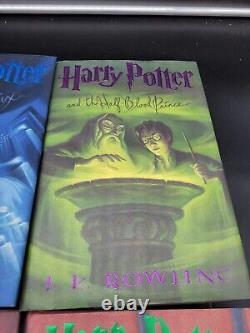 Lot complet de 6 livres reliés en dur Harry Potter, première édition (J.K. Rowling)