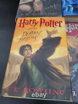Lot complet de 6 livres reliés en dur Harry Potter, première édition (J.K. Rowling)