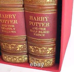 ROWLING- Coffret de 7 livres de Harry Potter, ensemble complet, reliure en cuir