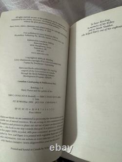Série complète de Harry Potter comprenant le RARE Cinquième Livre Édition Canadienne