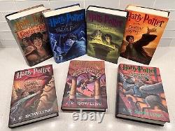 Série complète de livres Harry Potter 1-7 Couverture rigide 1ère édition américaine avec certains exemplaires de première impression