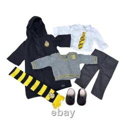 Tenue complète uniforme de Poudlard Hufflepuff Harry Potter pour poupée American Girl de 18 pouces