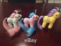 Vintage G1 Mon Parti Little Party Pony Mlp Slumber Presque Complet Accessoires Sommeil