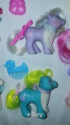 Vintage G1 Peek Un Bebe Bebe Complet Beaucoup Brother Whirly Twirly Mon Petit Poney