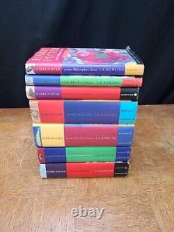 Vtg Harry Potter Ensemble Complet Livres 1-7 Rowling Couverture Rigide Avec Vestes De Poussière