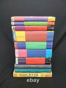 Vtg Harry Potter Ensemble Complet Livres 1-7 + Suppléments Jk Rowling Hc Avec Vestes À Poussière